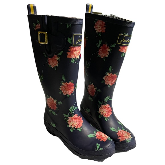Joules Shoes - Joules Women’s floral Tall Rain Boots Size 7